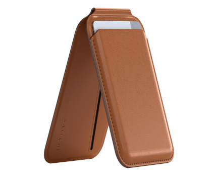 Etui do telefonów Satechi Vegan-Leather Magnetic Wallet Stand (brown)